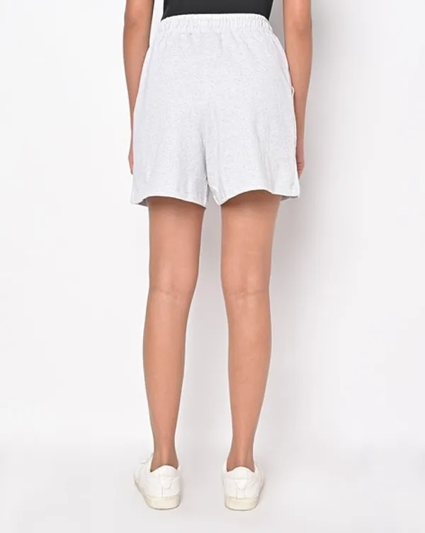 White_Cotton_Blend_Drawstring_Shorts_For_Women