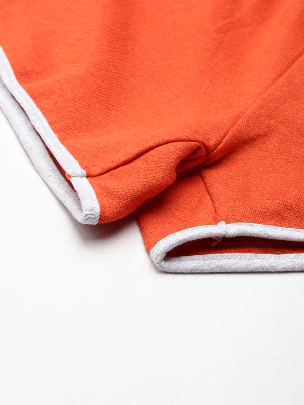 Orange_Cotton_Blend_Relaxed_Fit_Shorts_For_Women