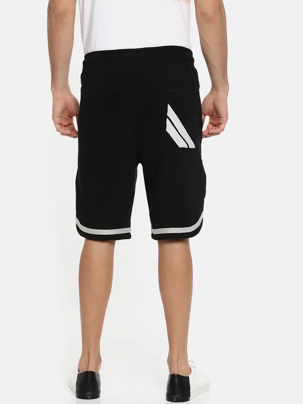 Black_Cotton_Blend_Drawstring_Basketball_Shorts_For_Men