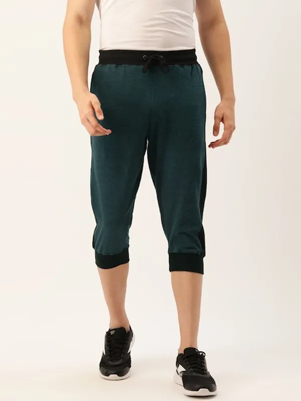 Teal_Cotton_Blend_Drawstring_Capri_Joggers_For_Men