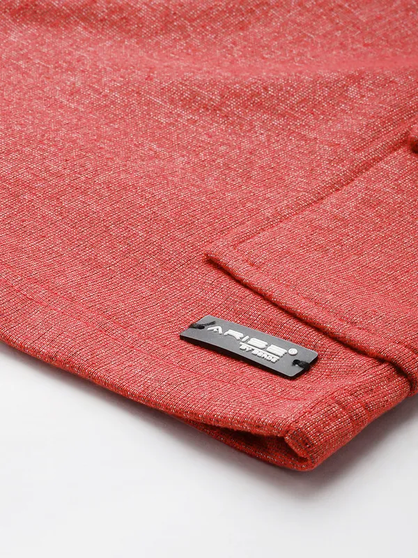Coral_Red_Cotton_Blend_Relaxed_Fit_Cargo_Shorts_For_Men