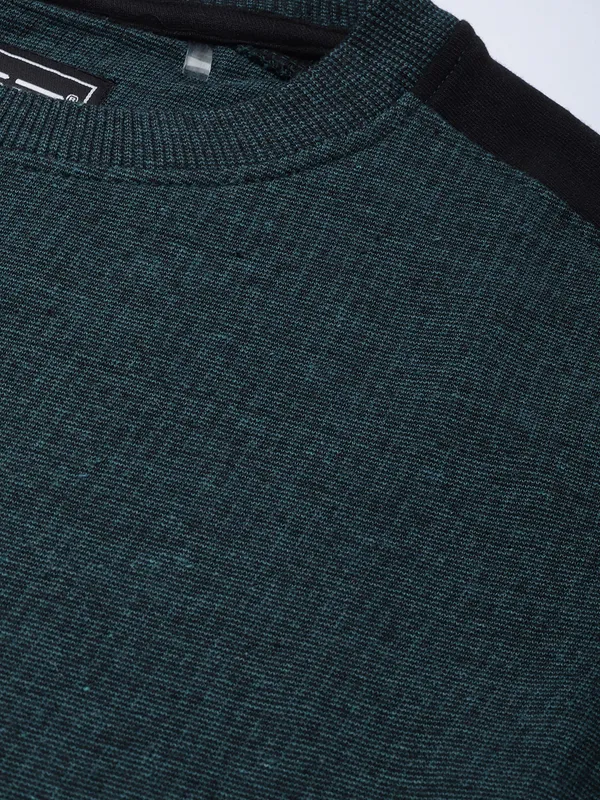Teal_Knit_Crew_Neck_Sweatshirt_for_Women