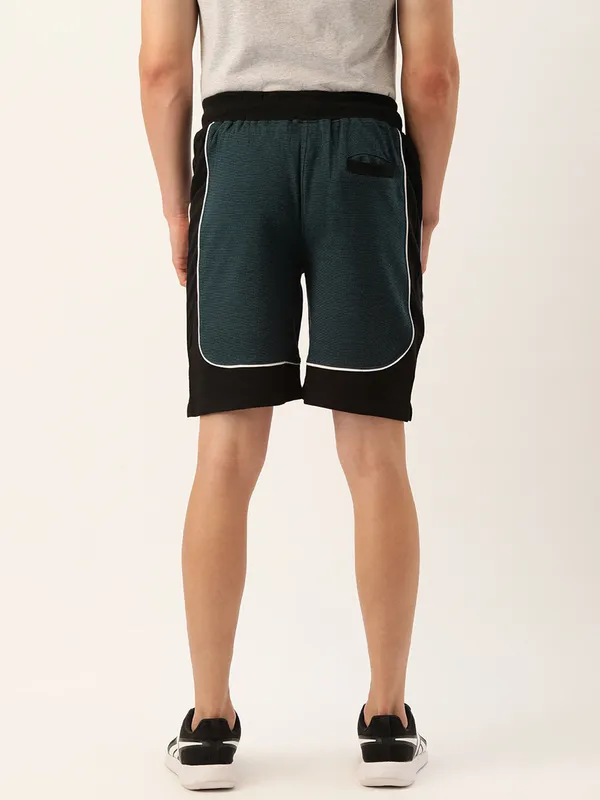 Dark_Teal_And_Black_Layered_Cotton_Blend_Sports_Shorts_For_Men