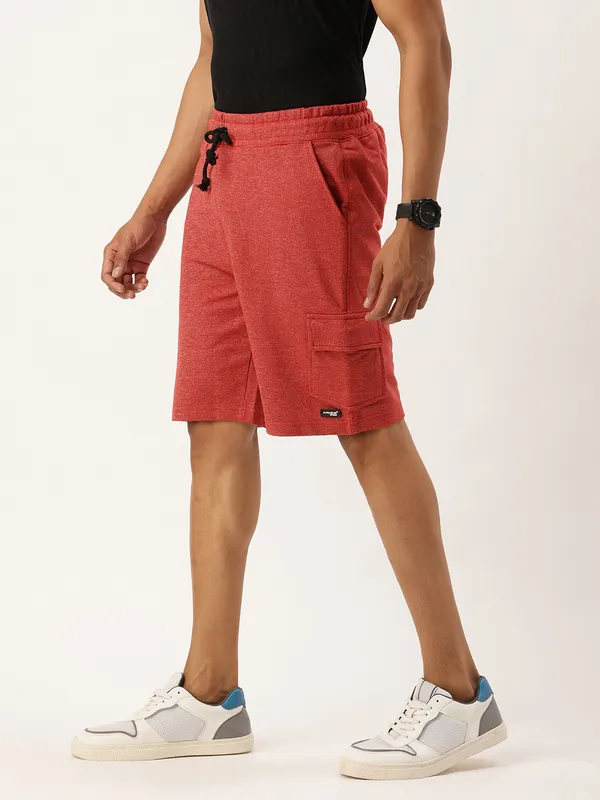 Coral_Red_Cotton_Blend_Relaxed_Fit_Cargo_Shorts_For_Men
