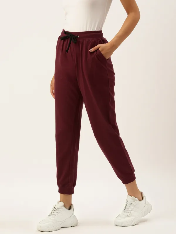 Maroon_Cotton_Blend_Jogger_Track_Pants_For_Women
