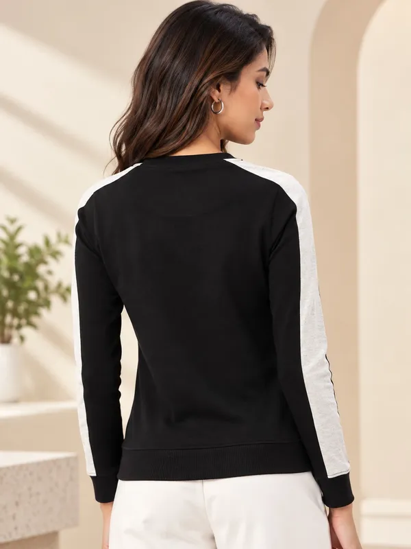 Black_Cotton_Blend_Casual_Sweatshirt_for_Women
