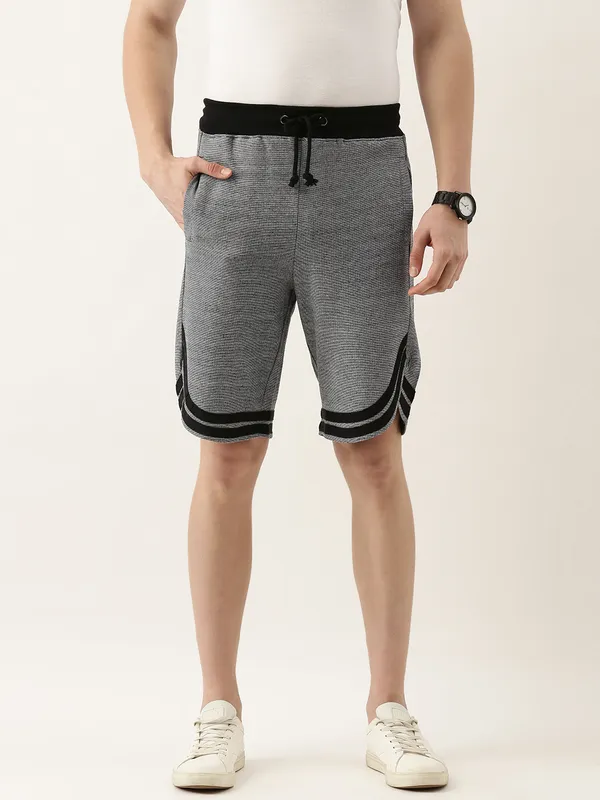 Grey_Knit_Athletic_Shorts_Black_Striped_Hem_For_Men