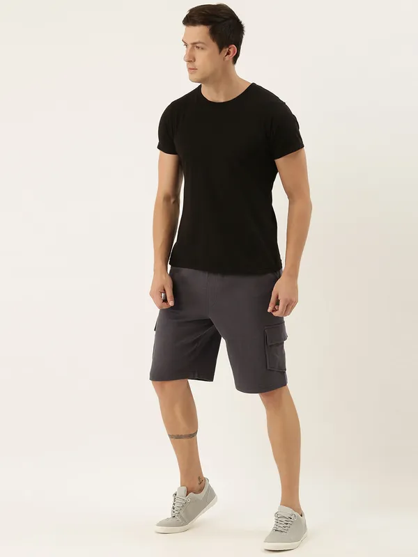 Charcoal_Grey_Cotton_Cargo_Shorts_With_Drawstring_For_Men