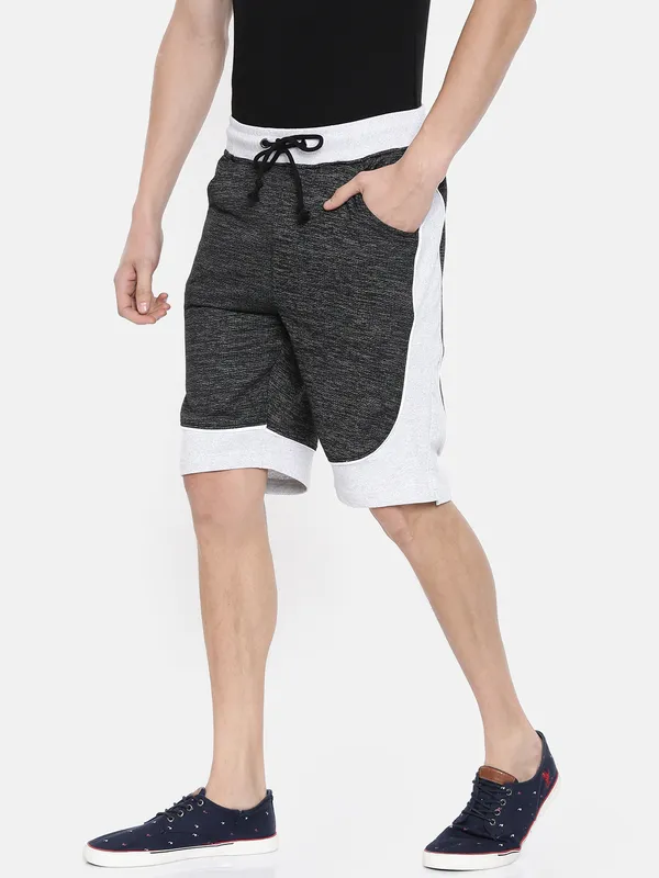 Black_And_White_Cotton_Blend_Relaxed_Fit_Shorts_For_Men