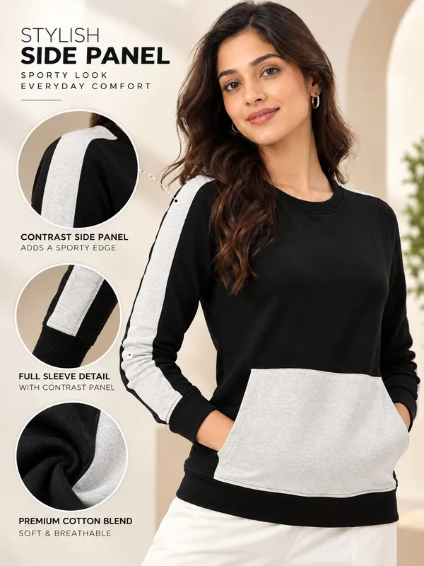 Black_Cotton_Blend_Casual_Sweatshirt_for_Women
