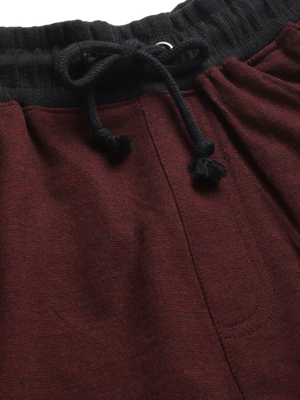 Maroon_Cotton_Blend_Relaxed_Fit_Shorts_For_Men