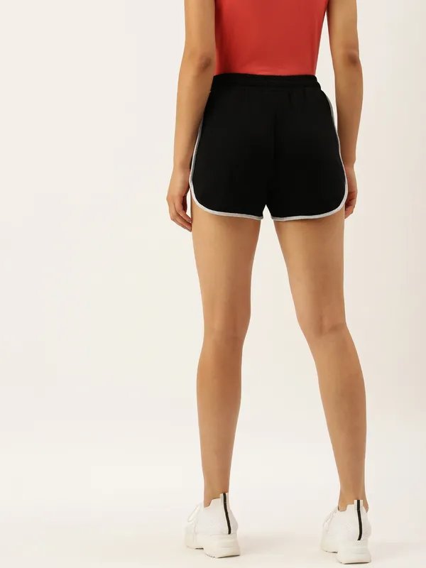Black_And_White_Trim_Cotton_Blend_Running_Shorts_For_Women
