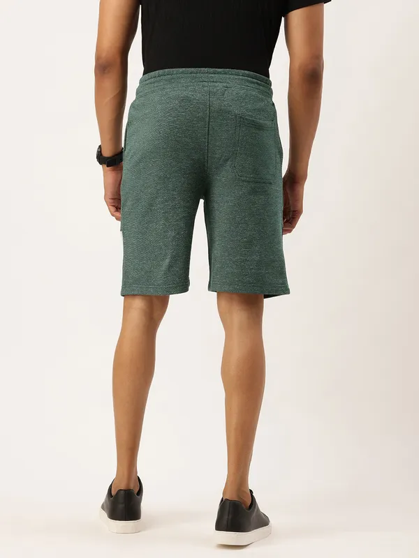Olive_Green_Heathered_Cotton_Blend_Drawstring_Shorts_For_Men