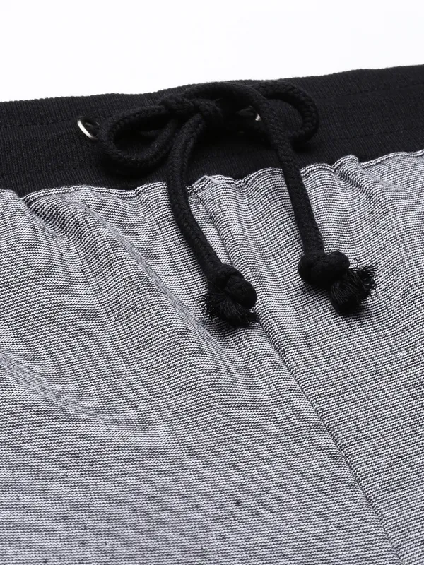 Grey_Knit_Athletic_Shorts_Black_Striped_Hem_For_Men