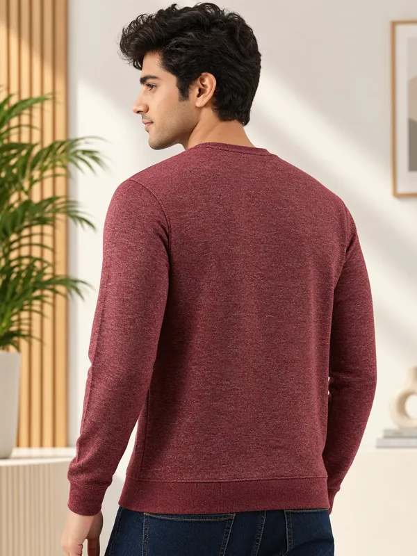 Maroon_Knit_Regular_Fit_Sweatshirt_for_Men