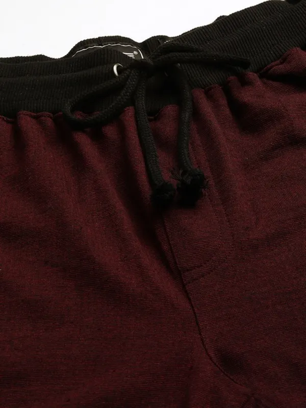 Maroon_Cotton_Blend_Basketball_Style_Shorts_For_Men