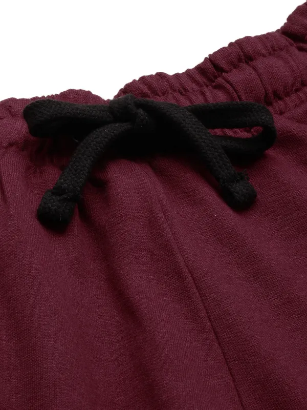 Maroon_Cotton_Blend_Athletic_Shorts_For_Women
