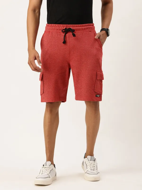 Coral_Red_Cotton_Blend_Relaxed_Fit_Cargo_Shorts_For_Men