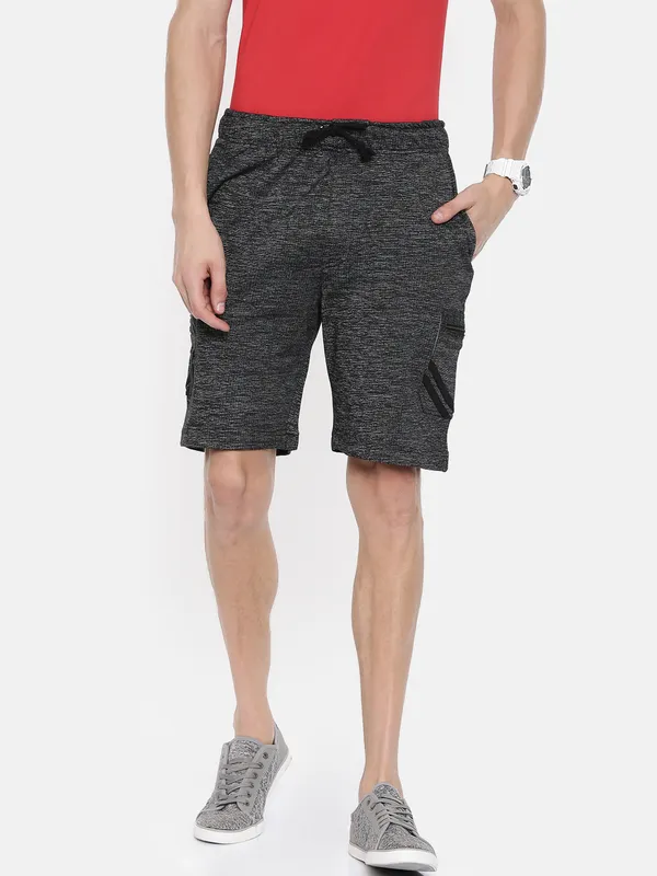 Charcoal_Grey_Melange_Knit_Drawstring_Shorts_For_Men