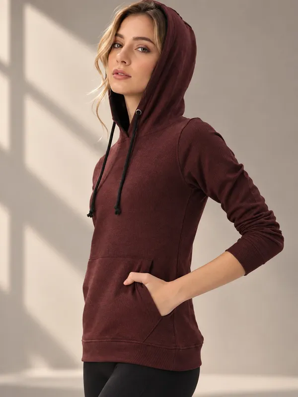 Maroon_Fleece_Casual_Hoodie_for_Women