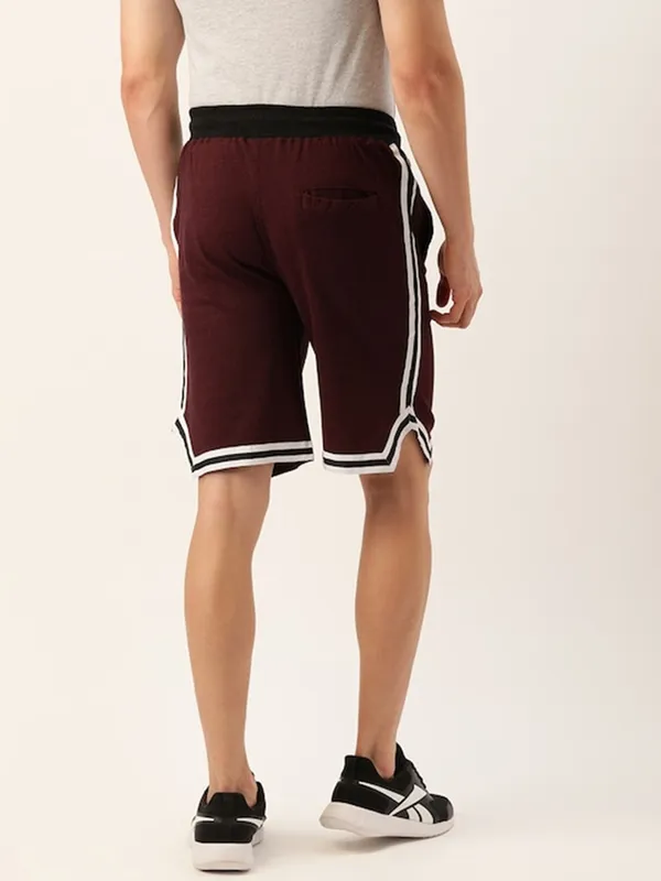 Maroon_Cotton_Blend_Basketball_Style_Shorts_For_Men
