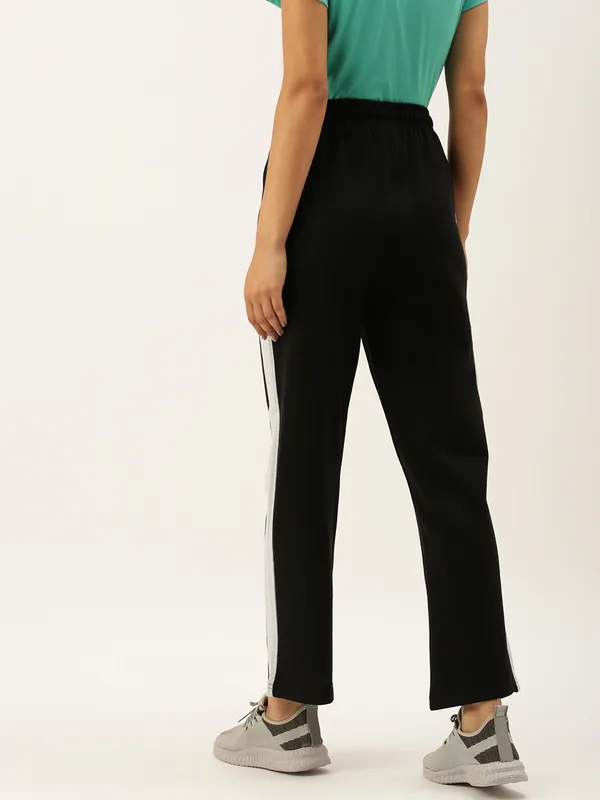 Black_And_White_Cotton_Blend_Drawstring_Joggers_For_Women