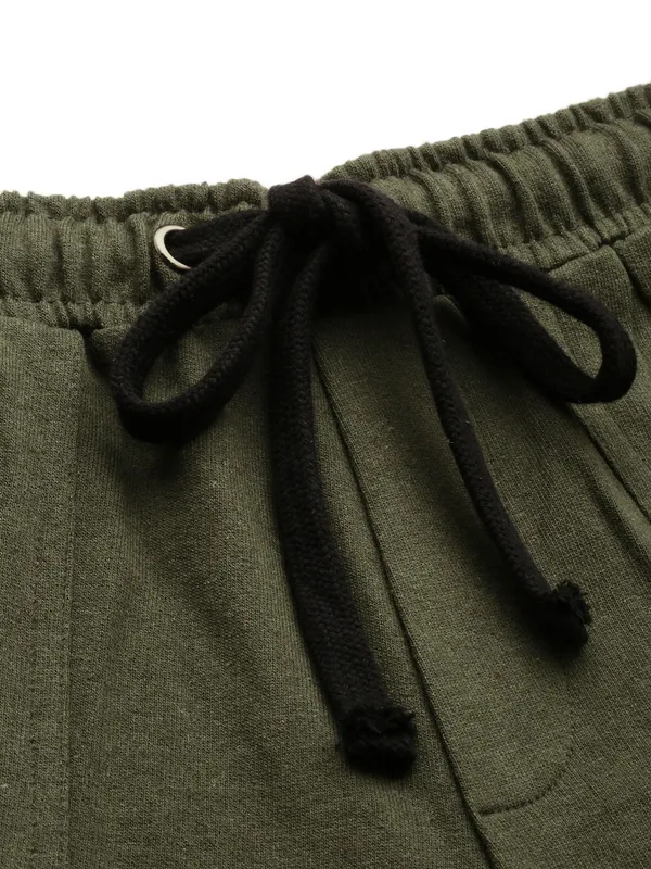 Olive_Green_Cotton_Blend_Relaxed_Fit_Drawstring_Shorts_For_Women