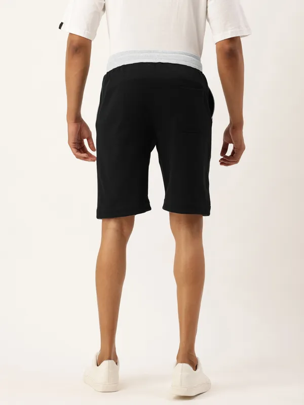 Black_Cotton_Blend_Drawstring_Casual_Shorts_For_Men