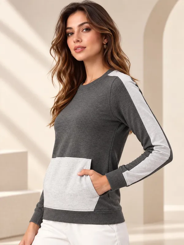 Dark_Grey_Contrast_Panel_Sweatshirt_for_Women