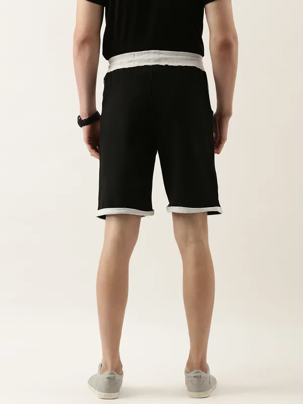 Black_Cotton_Blend_Elasticated_Waist_Shorts_For_Men