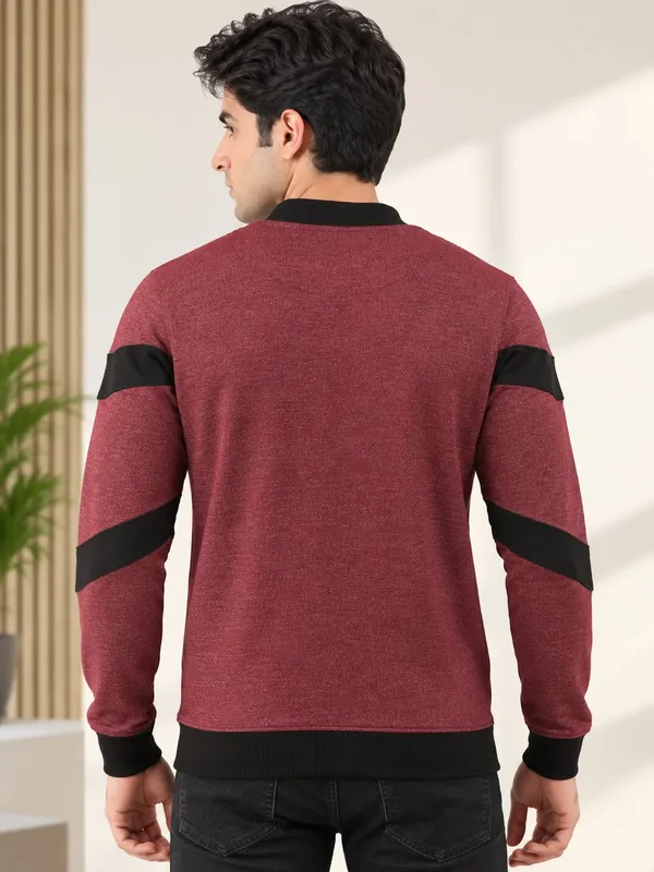 Maroon_Textured_Casual_Bomber_Jacket_for_Men