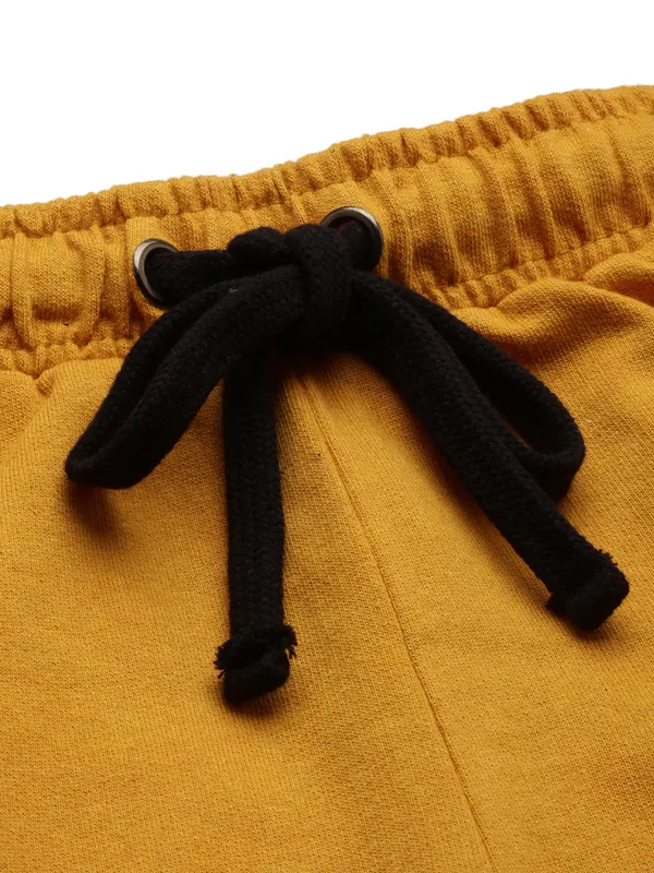 Mustard_Yellow_Cotton_Blend_Sports_Shorts_For_Women