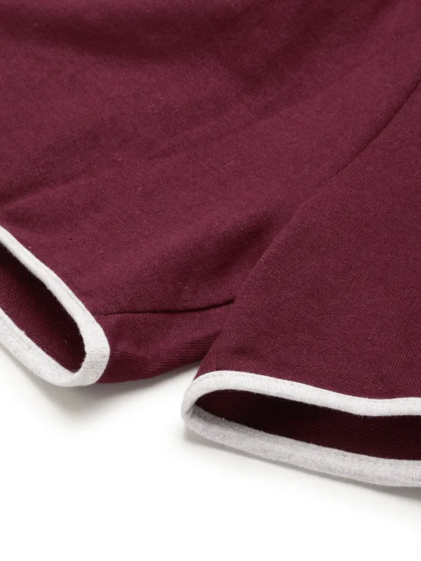 Maroon_Cotton_Blend_Athletic_Shorts_For_Women