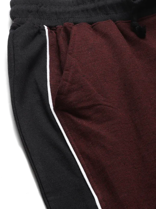 Maroon_Cotton_Blend_Relaxed_Fit_Shorts_For_Men