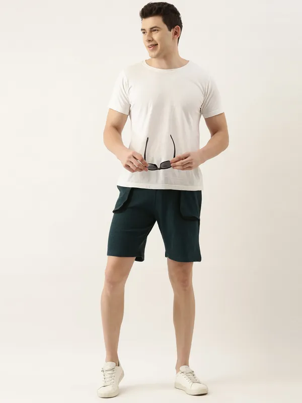 Dark_Teal_Cotton_Blend_Drawstring_Sports_Shorts_For_Men