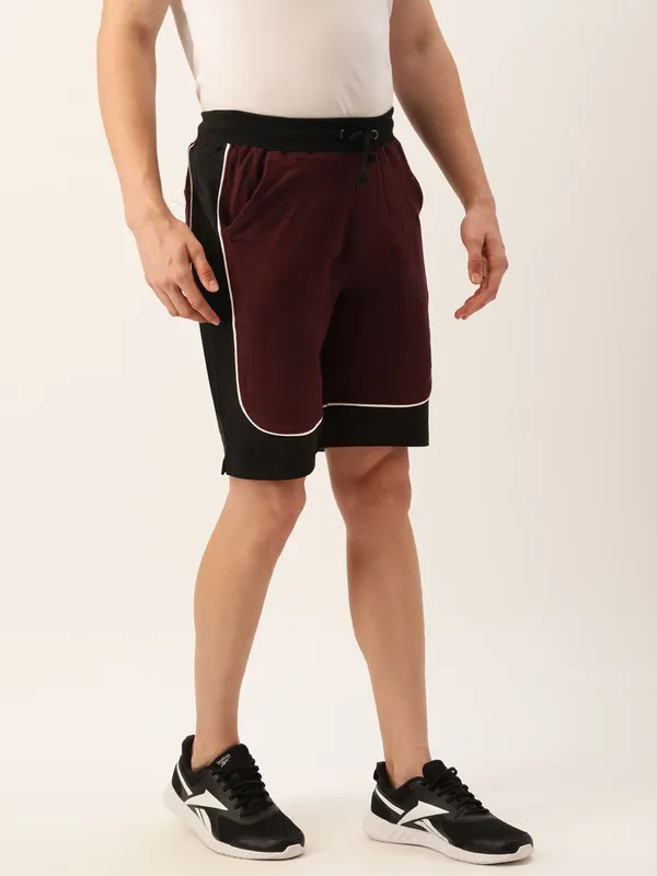 Maroon_Cotton_Blend_Relaxed_Fit_Shorts_For_Men