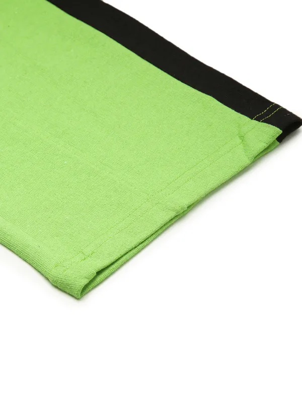 Green_And_Black_Side_Panel_Cotton_Blend_Track_Pants_For_Women