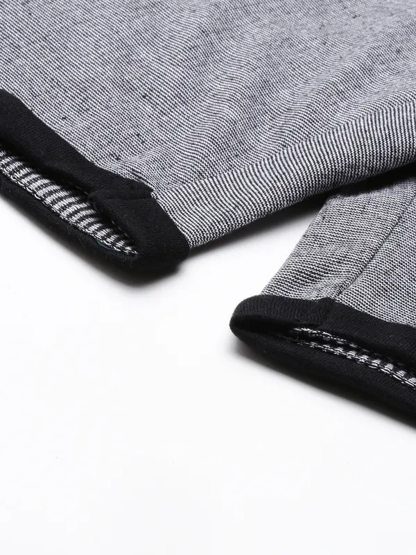 Grey_And_Black_Cotton_Blend_Elasticated_Shorts_For_Men