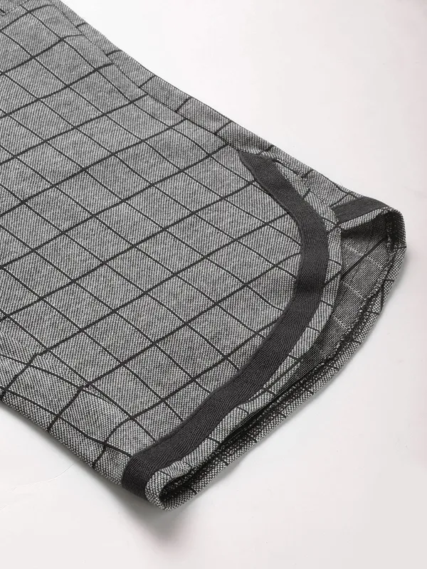 Grey_And_Black_Checked_Cotton_Blend_Relaxed_Fit_Shorts_For_Men