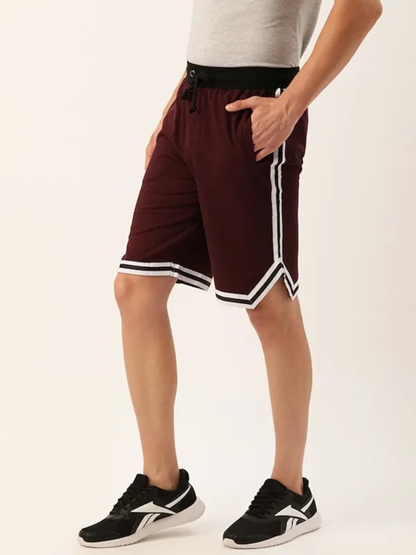 Maroon_Cotton_Blend_Basketball_Style_Shorts_For_Men