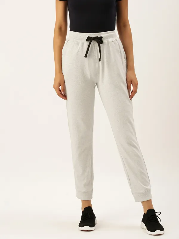 White_Cotton_Blend_Drawstring_Relaxed_Fit_Joggers_For_Women