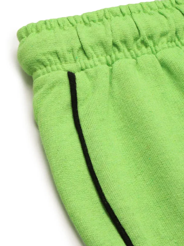 Neon_Green_Cotton_Blend_Sporty_Shorts_For_Women