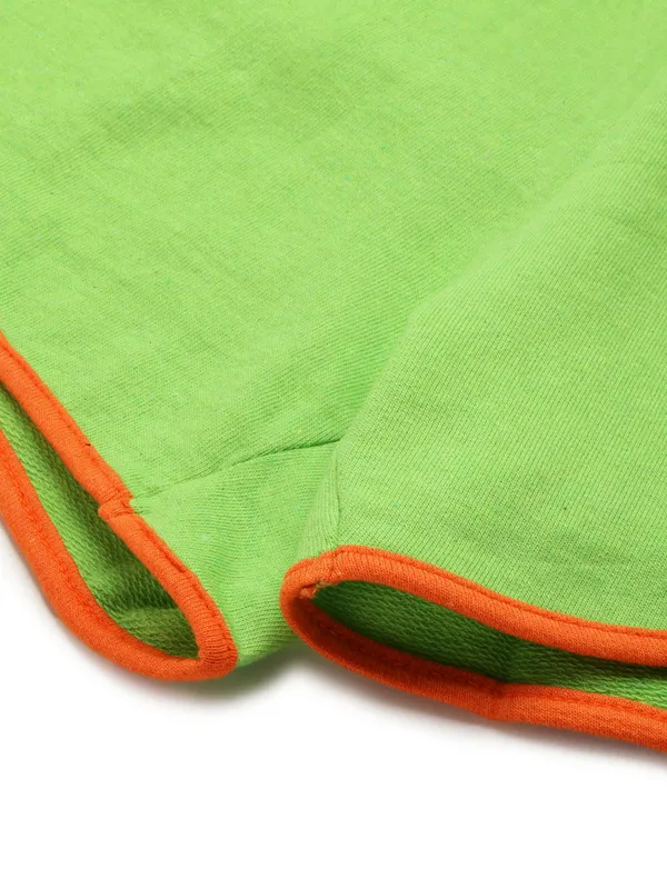 Green_And_Orange_Cotton_Blend_Striped_Sports_Shorts_For_Women