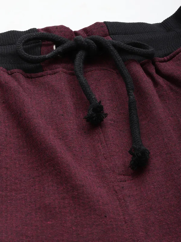 Maroon_Cotton_Blend_Relaxed_Fit_Shorts_For_Men