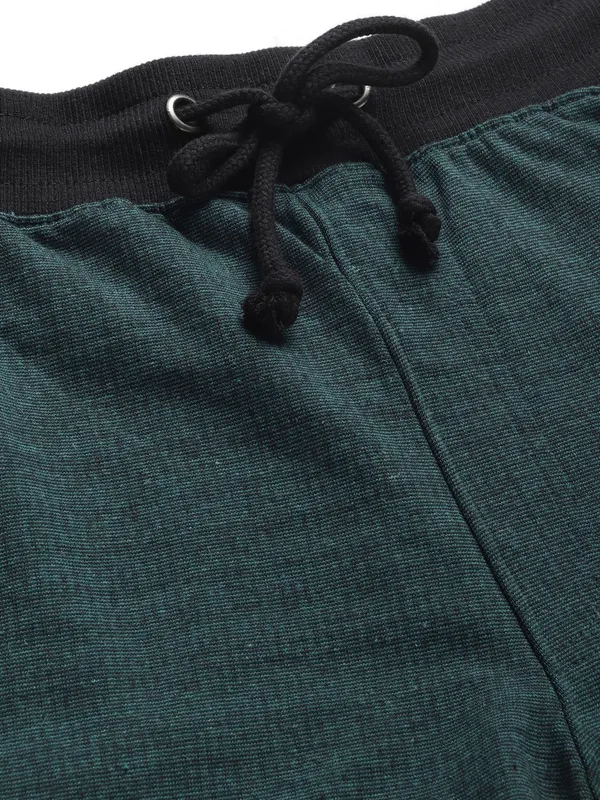 Teal_Cotton_Blend_Elasticated_Casual_Shorts_For_Men