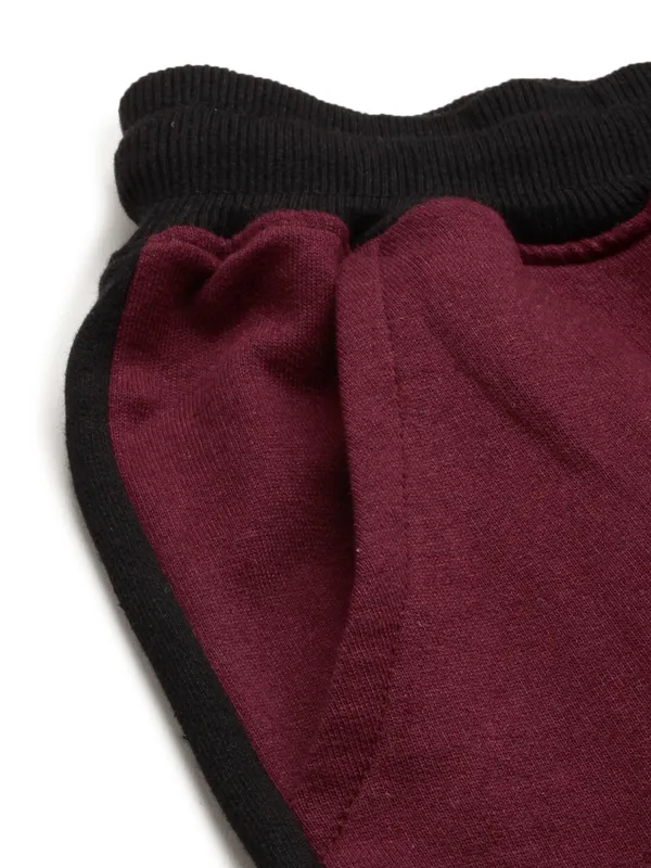 Black_And_Maroon_Cotton_Blend_Striped_Joggers_For_Women