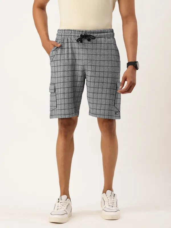 Grey_Checked_Cotton_Blend_Relaxed_Fit_Shorts_For_Men