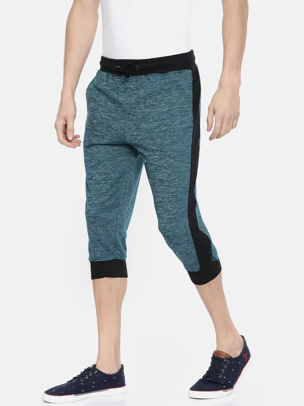 Teal_Cotton_Blend_Relaxed_Fit_Jogger_Capris_For_Men