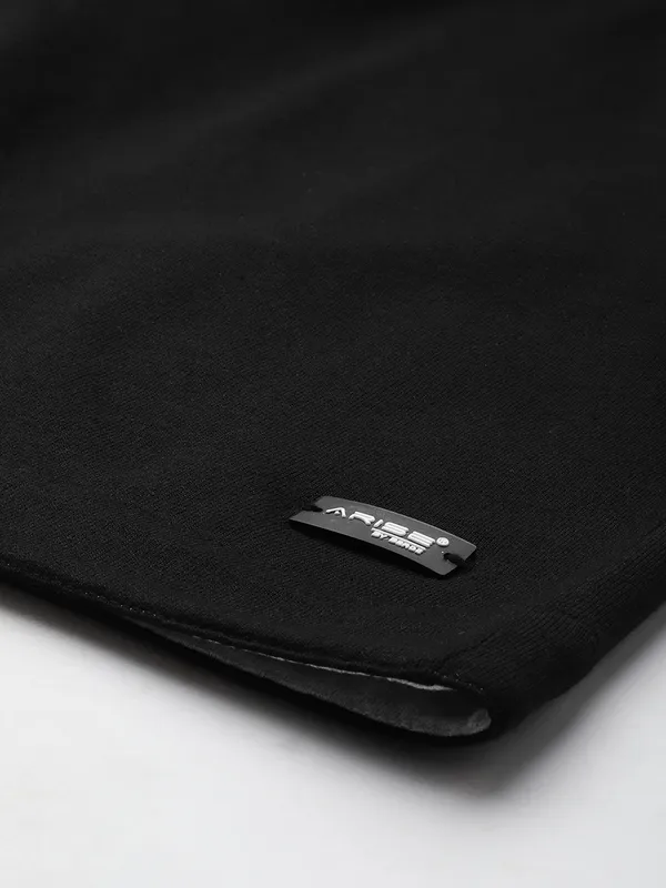 Black_Cotton_Blend_Drawstring_Casual_Shorts_For_Men