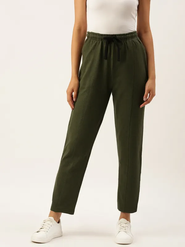 Olive_Green_Cotton_Blend_Relaxed_Fit_Drawstring_Trousers
